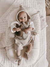 Load image into Gallery viewer, Luna + Luca Rib Detail Short Romper - Heather Beige