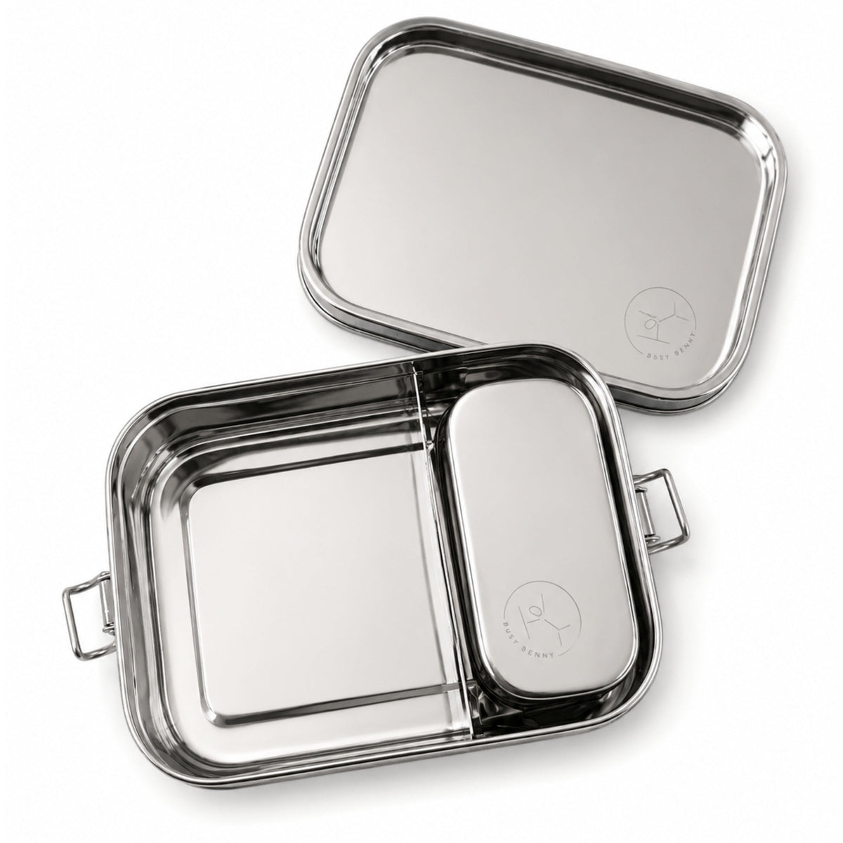 Busy Benny 100% Stainless Steel Leakproof Lunch Box (1,400 mL) with Inner Snack Box & Divider
