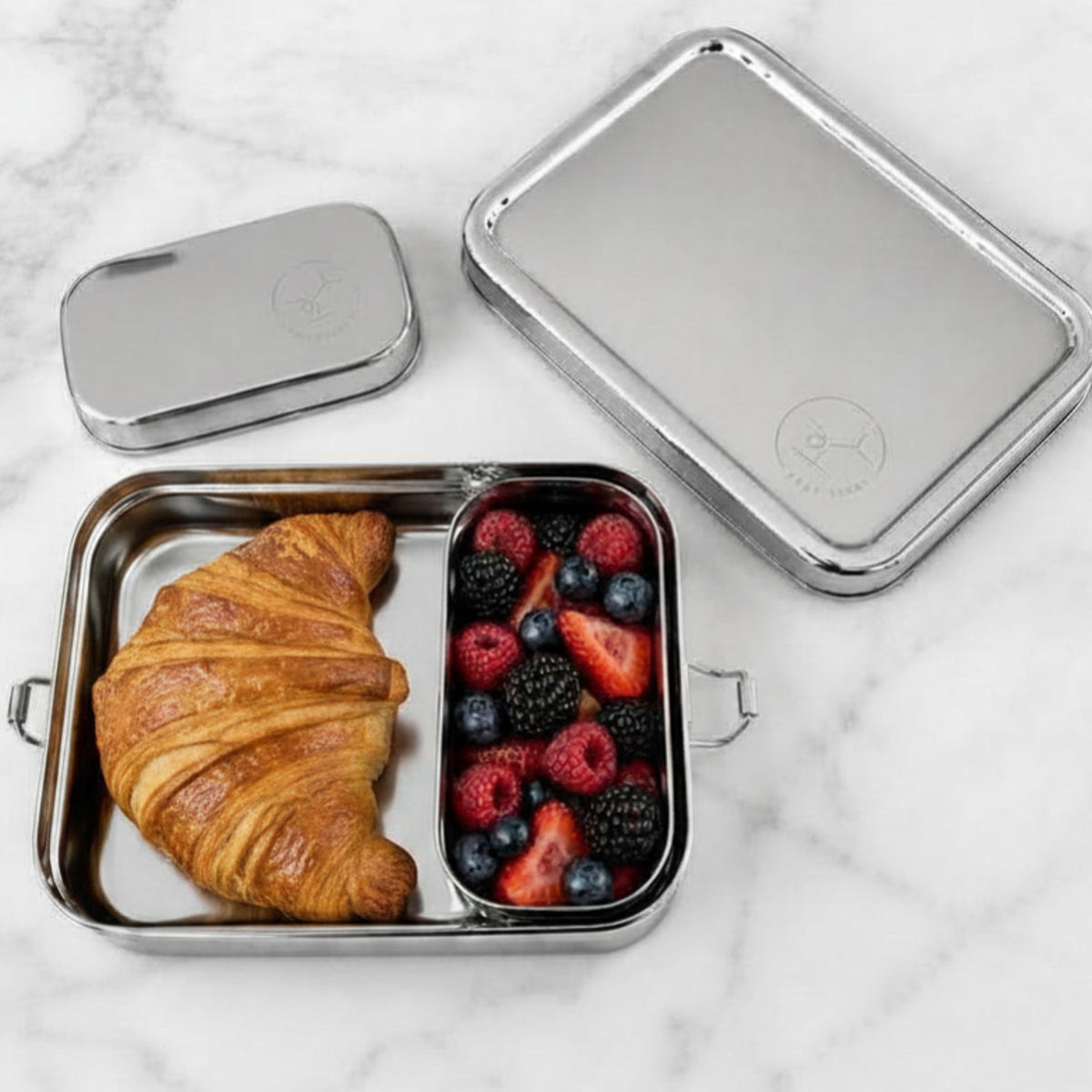 Busy Benny 100% Stainless Steel Snack Box (4 Cups) with 150 mL Inner Container