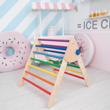 Load image into Gallery viewer, Wood and Hearts Eco-Friendly Wooden Montessori Foldable Pikler Triangle