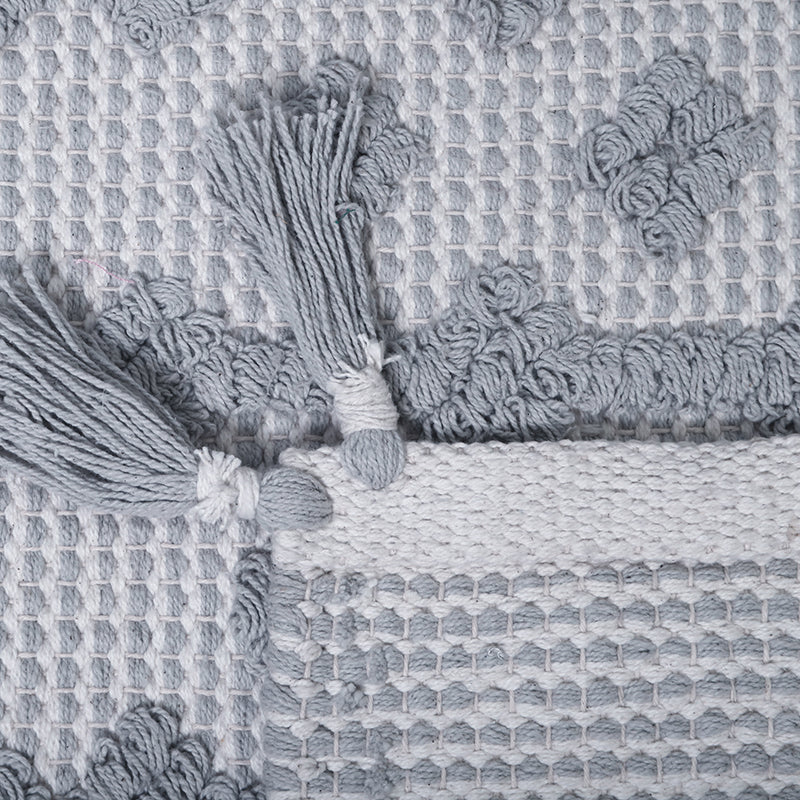 Blonder Hand-Woven Cotton Kids' Rug – Grey