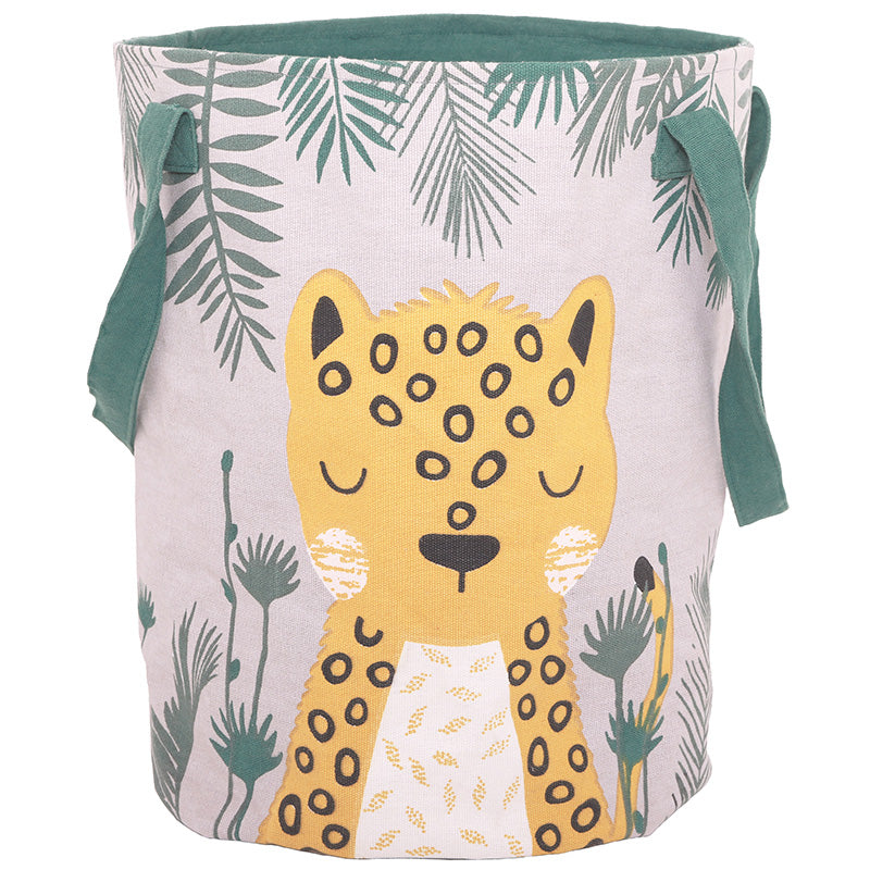 Sören Nature-Print Cotton Storage Basket, 12" × 16"