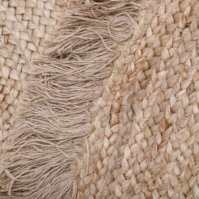 Terra Large Round Jute Rug with Fringe, 4'7" (55")