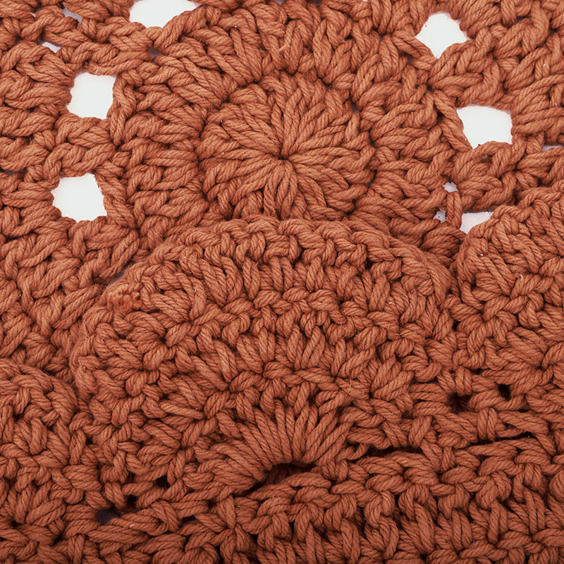 Alma Hand-Crocheted Round Cotton Rug – Amber