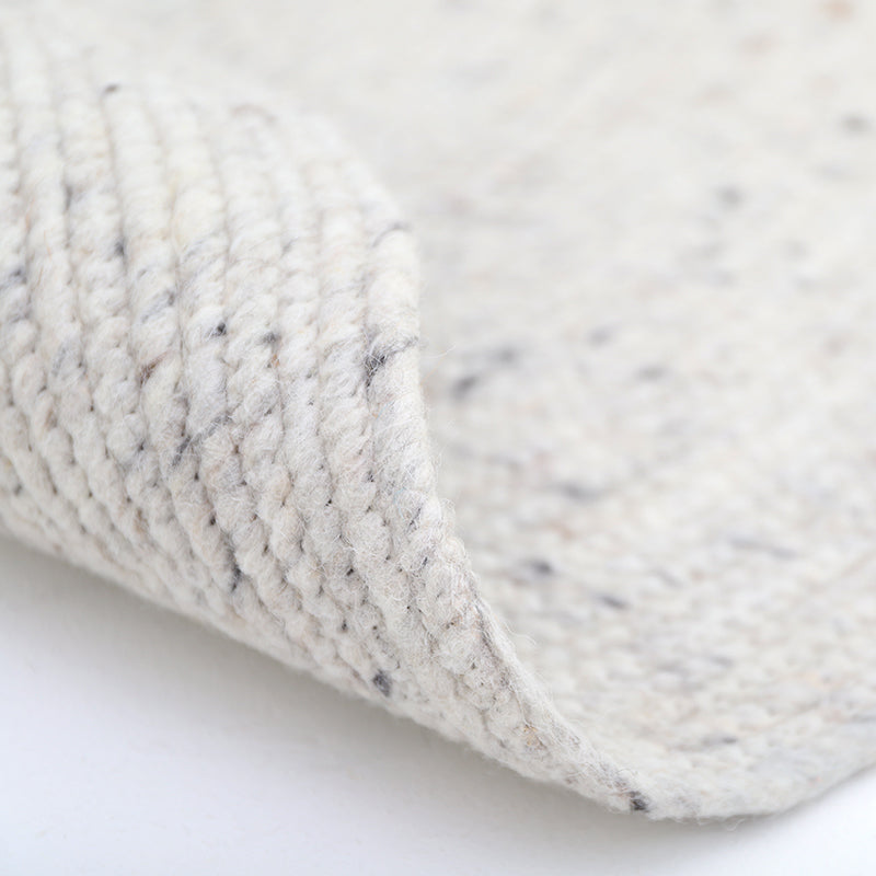 Neethu Round Felted Wool Rug – Natural, Medium