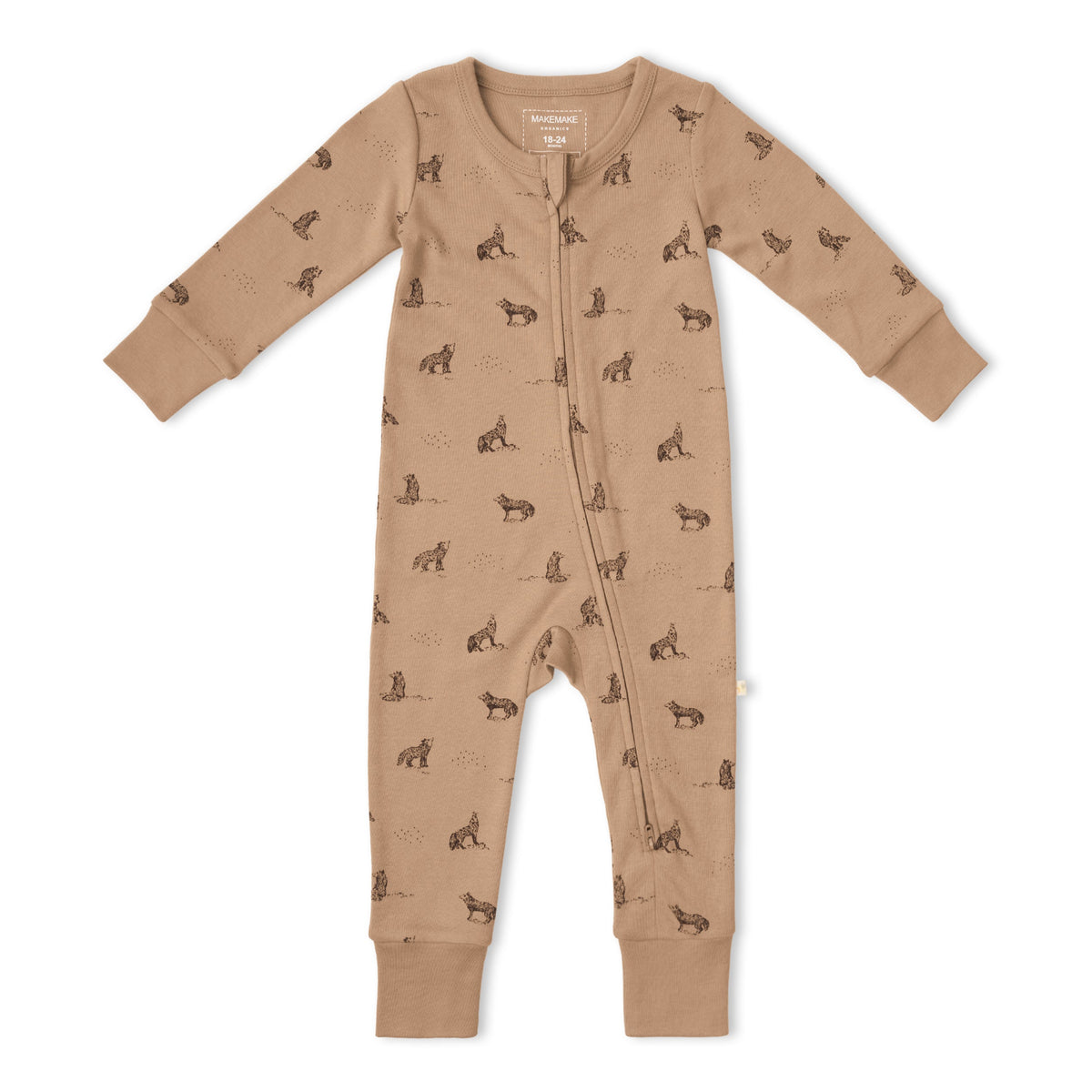 Organic Cotton 2-Way Zip Romper with Convertible Footies & Mittens for Babies – Woodland Fox