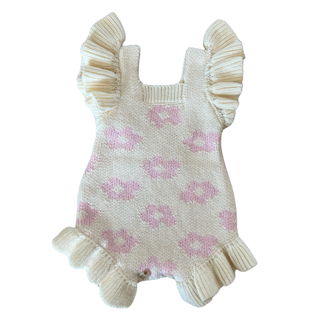 Luna + Luca Floral Frills Organic Cotton Baby Girl Romper