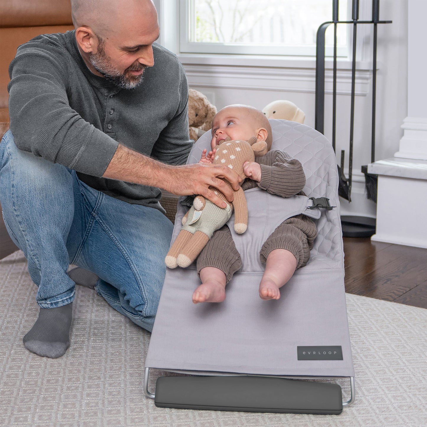 Evrloop Organic Cotton and Wool Eco-Friendly Baby Bouncer