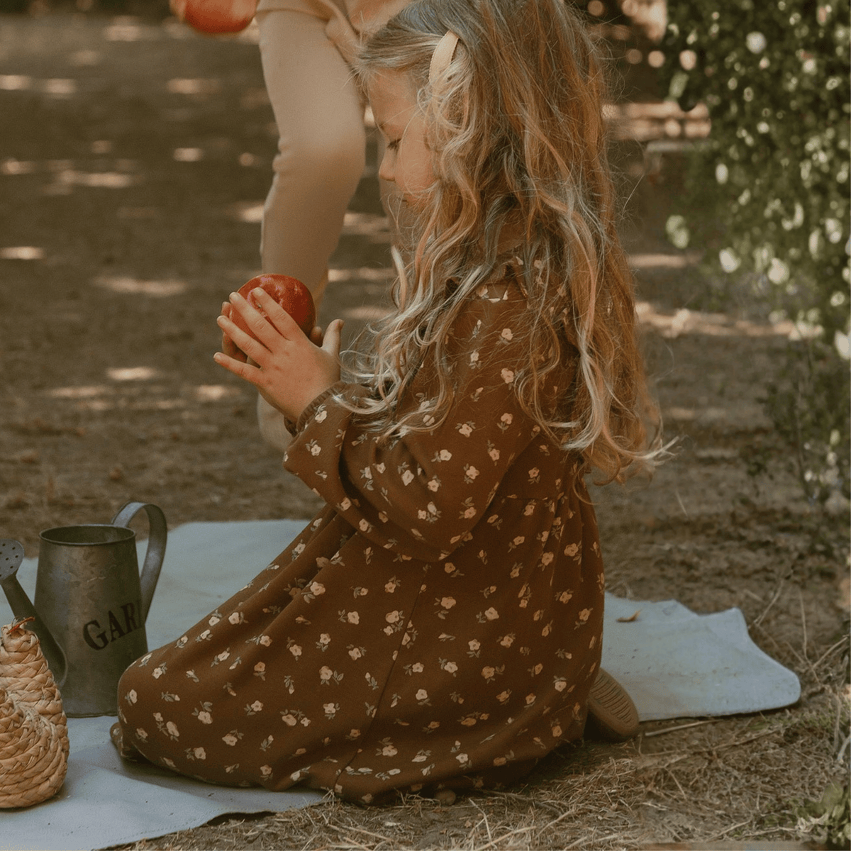 Organic Long Sleeve Ruffle V-Neck Dress for Babies & Toddlers – Primrose