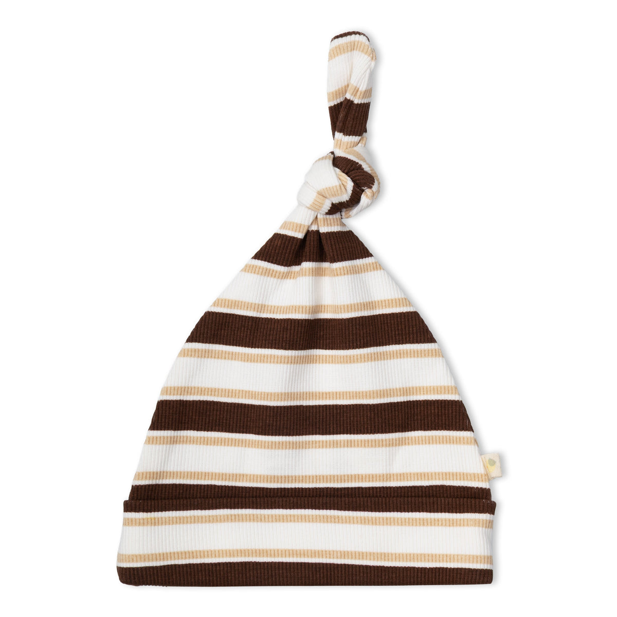 Organic Cotton Kimono Newborn Sleep Gown & Hat Set – Cocoa Stripe