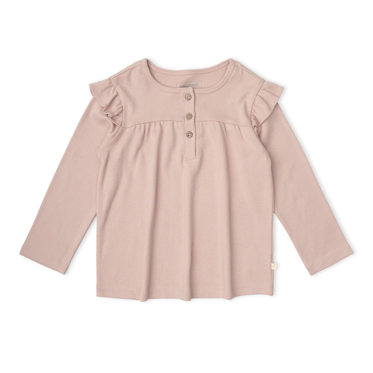 Organic Cotton Ruffle Long Sleeve Tops, Set of 2 for Babies & Toddlers – Petal Whispers + Dusty Rose