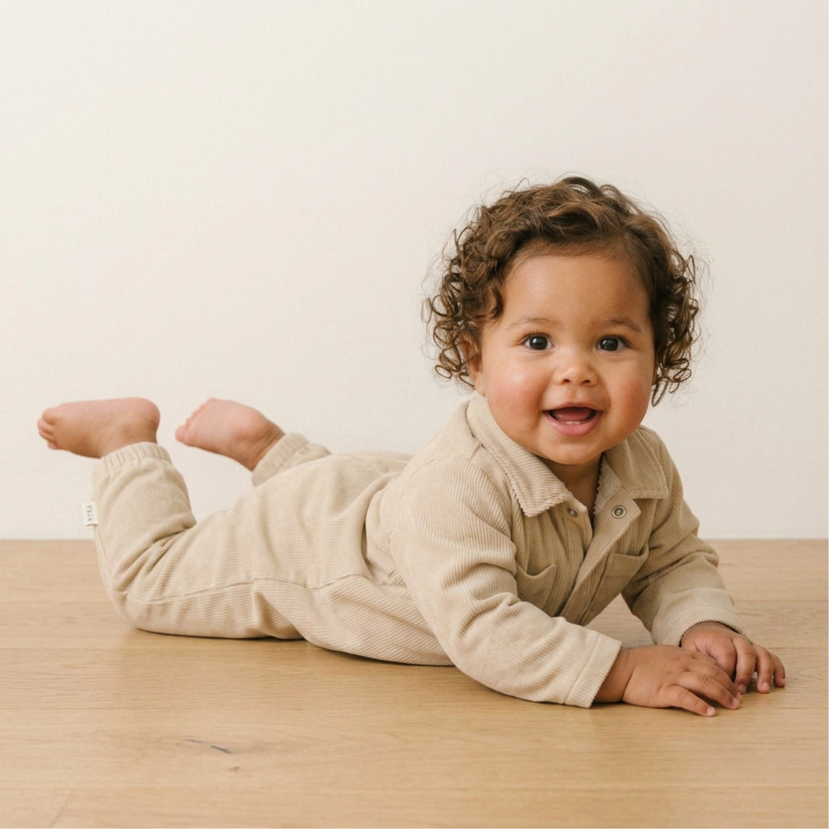Organic Corduroy Jumpsuit for Babies – Oat