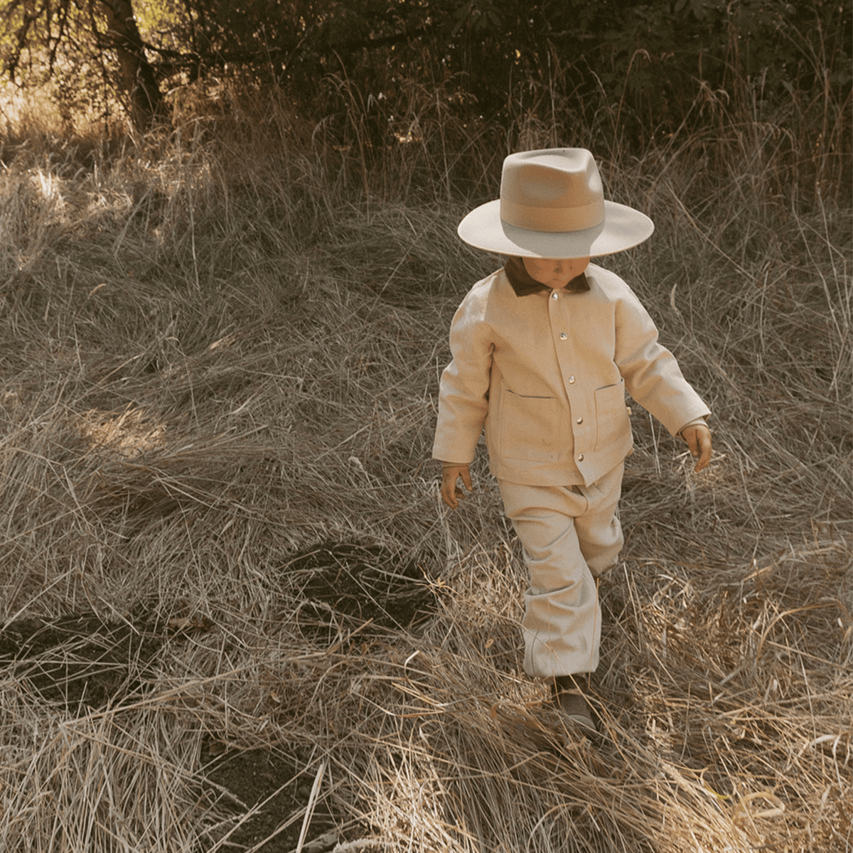 Organic Cotton Twill Button Jacket for Toddlers – Oat