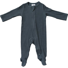 Load image into Gallery viewer, Mebie Baby Charcoal Organic Cotton Ribbed Zipper