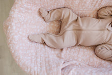 Load image into Gallery viewer, Mebie Baby Pale Pink Organic Cotton Ribbed Zipper Footed Onesie Pajamas