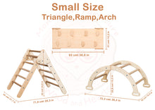 Load image into Gallery viewer, Wood and Hearts Eco-Friendly Wooden Montessori Climbing 3-in-1 Set | Foldable Triangle, Climbing Arch, Rocker Board