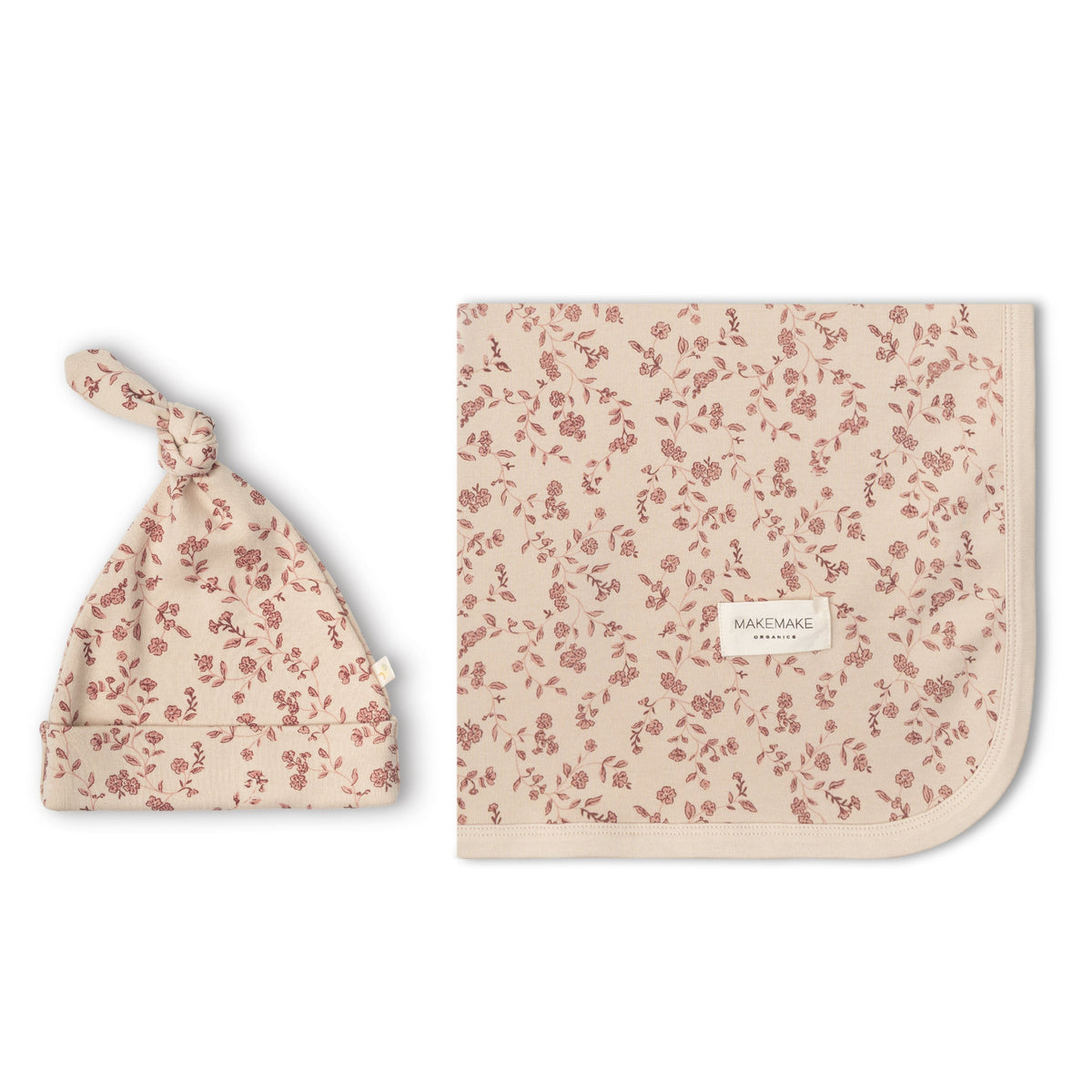 Organic Cotton Swaddle Blanket & Knotted Hat Set for Newborns – Petal Whispers