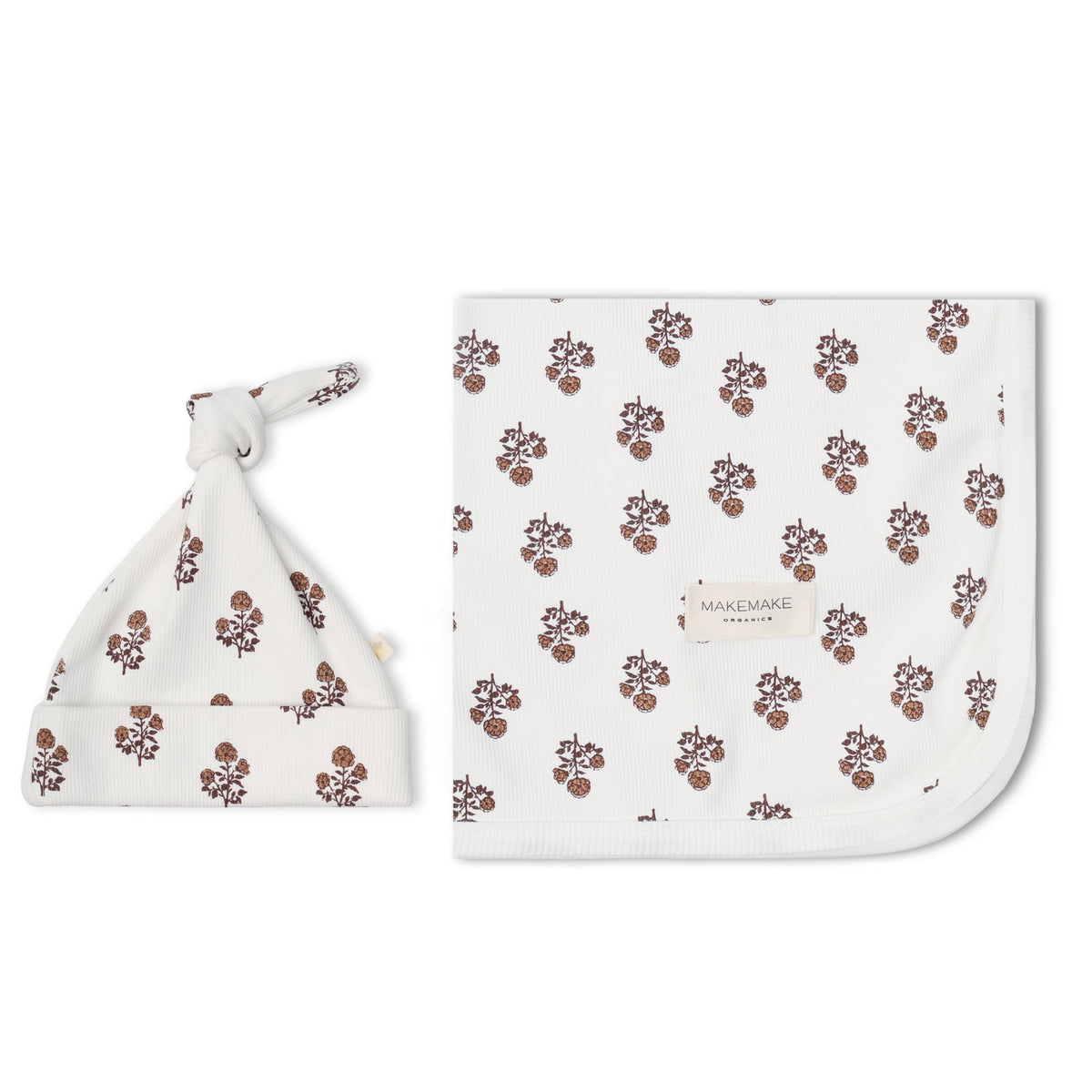 Organic Cotton Swaddle Blanket & Knotted Hat Set for Newborns – Loom