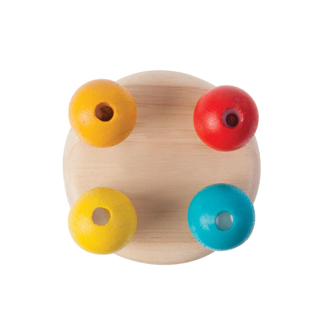 PlanToys Wooden Bell Rattle: Eco-Friendly, Non-Toxic Sensory Toy for Babies