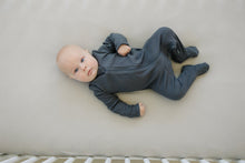 Load image into Gallery viewer, Mebie Baby Charcoal Organic Cotton Ribbed Zipper