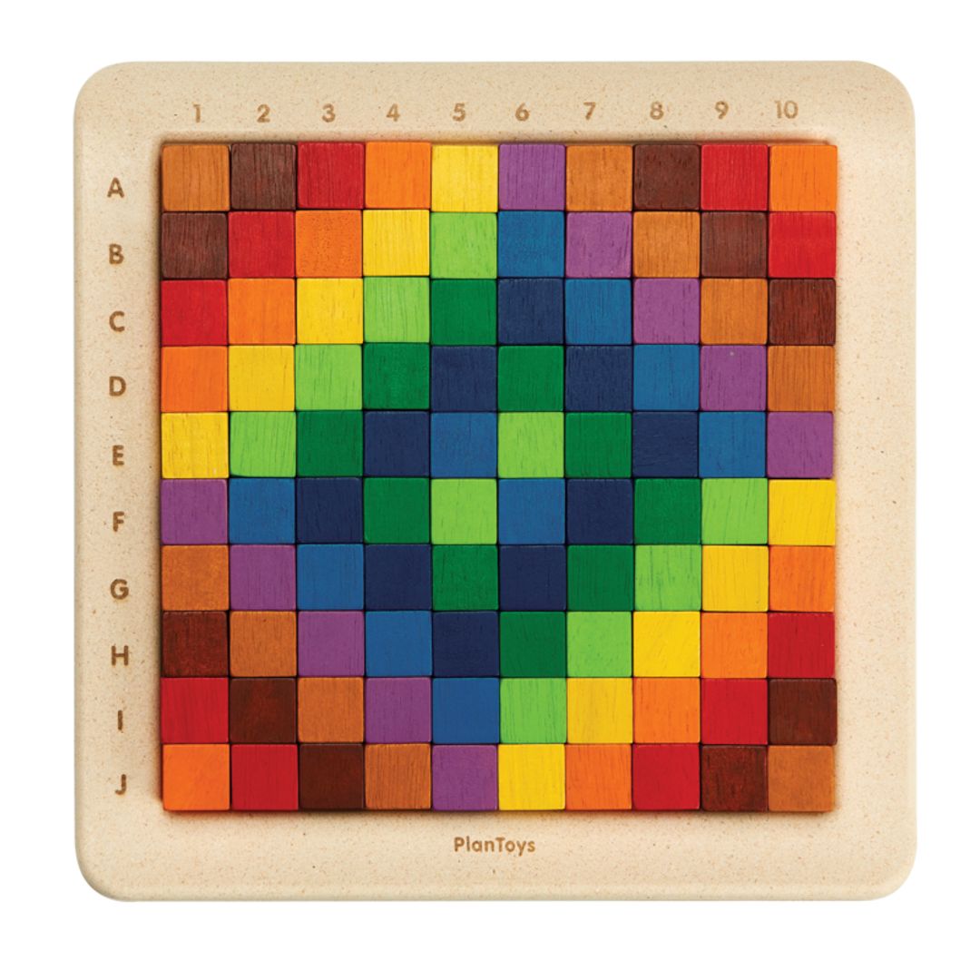 PlanToys Eco-Friendly Wooden 100 Counting Cubes - Unit Plus