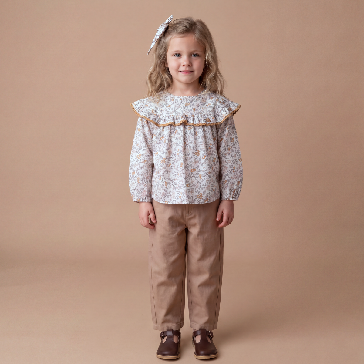 Organic Cotton Ruffle Button Blouse for Toddlers – Ivy