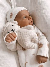 Load image into Gallery viewer, Luna + Luca Over the Moon Bamboo Knotted Baby Sleep Gown + Hat
