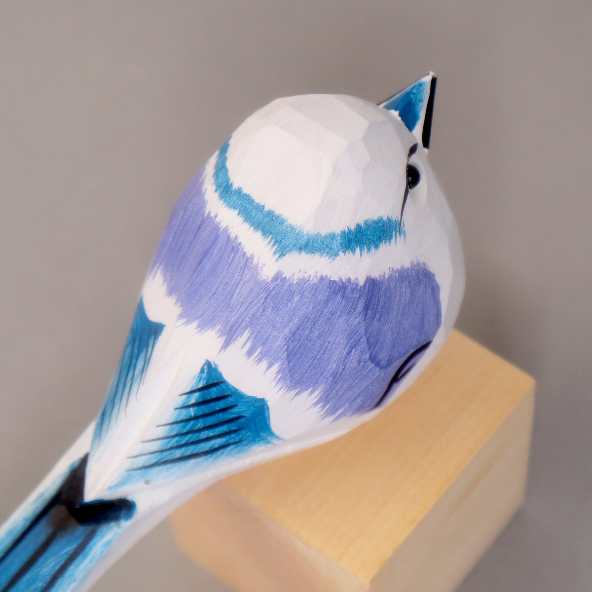 Kitsville Hand-Carved Wooden Bird Figurine – White