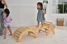 Load image into Gallery viewer, Avenlur Maple - Sustainable Wooden Small Toddler Montessori Triangle Climbing Set with Ladder Slide and Rocker