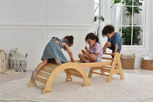 Load image into Gallery viewer, Avenlur Maple - Sustainable Wooden Small Toddler Montessori Triangle Climbing Set with Ladder Slide and Rocker