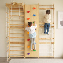 Load image into Gallery viewer, Walnut - 9-in-1 Swedish Ladder Wall Gym and Climber