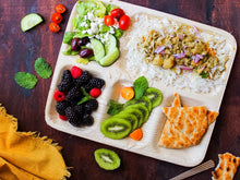 Load image into Gallery viewer, Ecozoi Disposable Eco-Friendly Plant Based Divided Plates, 5 Compartment 12" Rectangle Palm Leaf Plates, 25 Pack