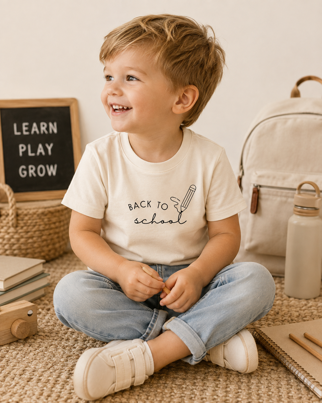 Back To School Organic Cotton Kids T-Shirt – Short Sleeve, 2T–12Y