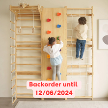 Load image into Gallery viewer, Walnut - 9-in-1 Swedish Ladder Wall Gym and Climber