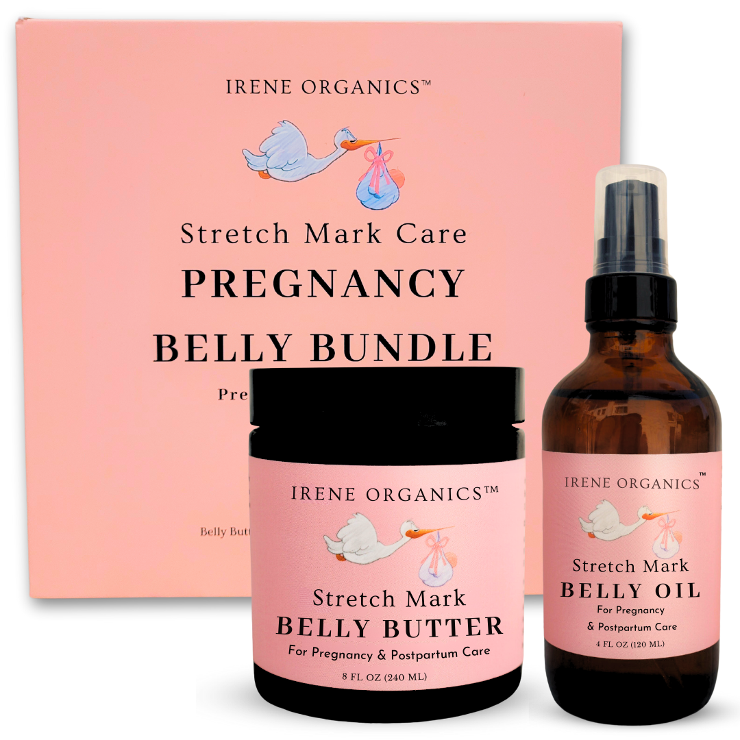 Irene Organics Belly Bundle - Ultimate Support for Skin Elasticity (Organic & Unscented)