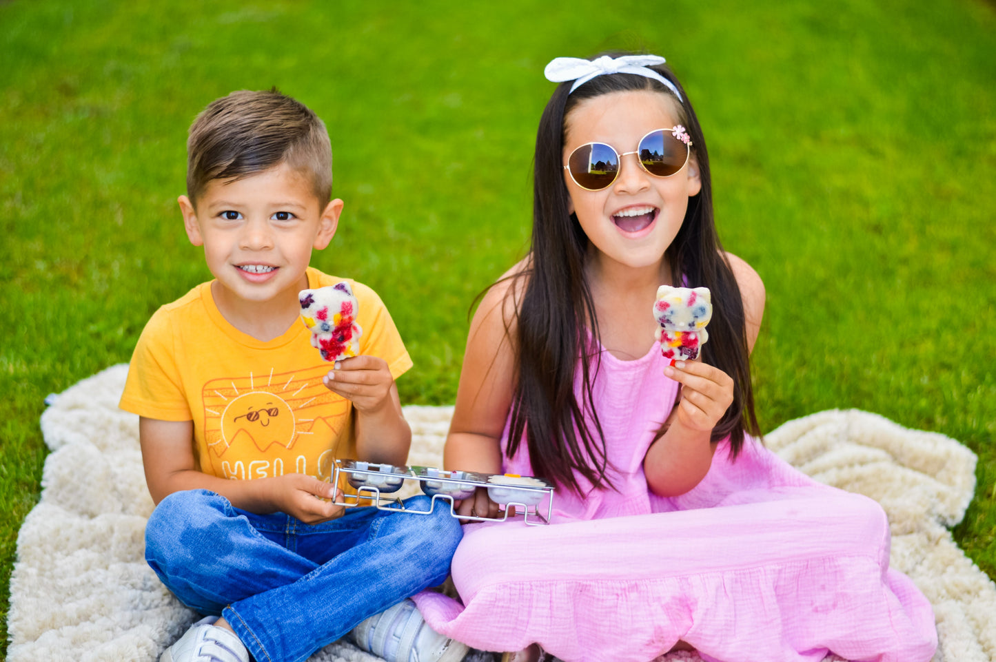 Ecozoi STAINLESS STEEL POPSICLE MOLDS, 3 CAT MOLDS with REUSABLE STEEL STICKS