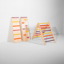 Load image into Gallery viewer, Bunny Hopkins Eco-Friendly Wooden Climber Pikler Triangle Set | Rockwall, Slide, Ladder