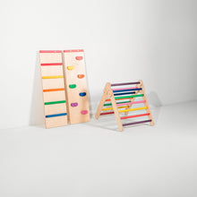 Load image into Gallery viewer, Bunny Hopkins Eco-Friendly Wooden Climber Pikler Triangle Set | Rockwall, Slide, Ladder