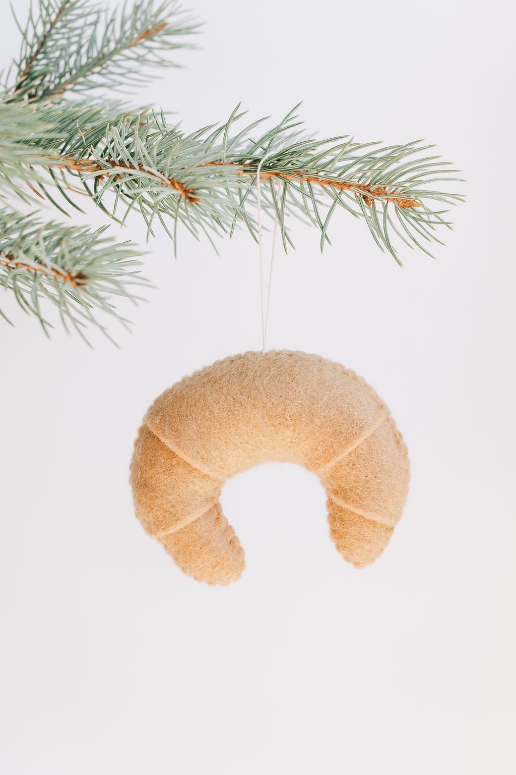 Croissant Ornament – Handmade Wool Felt Holiday Decor