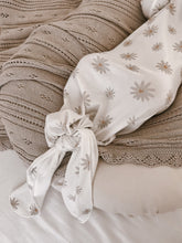 Load image into Gallery viewer, Luna + Luca Floral Baby Girl Bamboo Knotted Gown + Bow