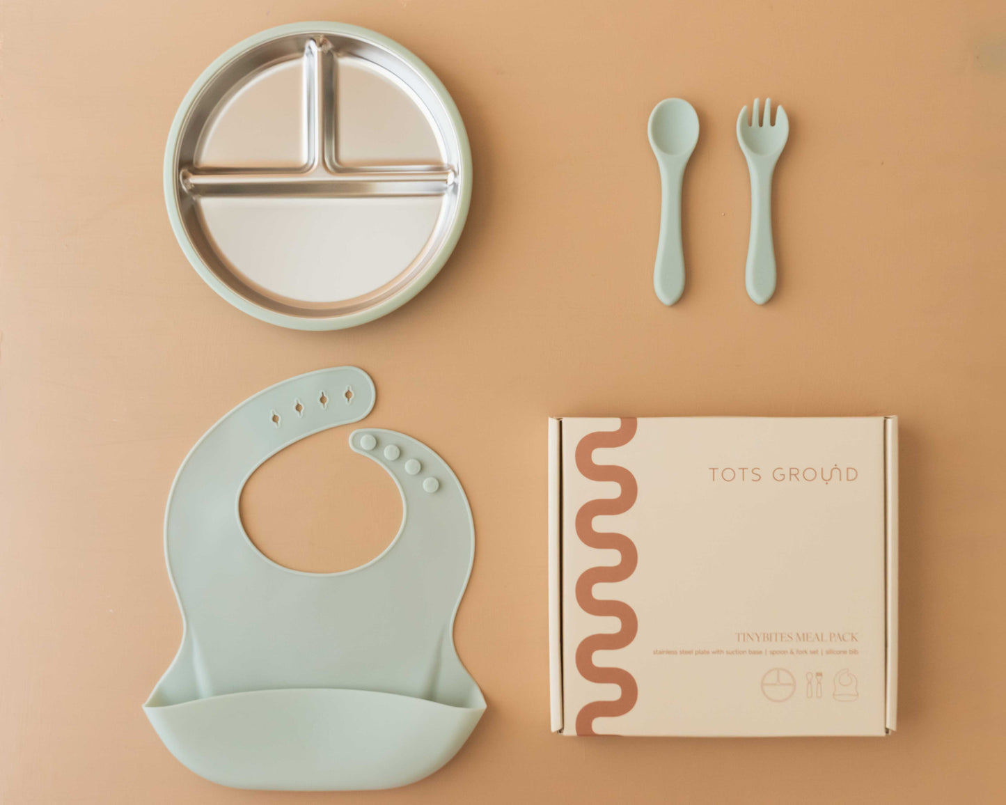 Tots Ground Complete Eco-Friendly Stainless Steel Baby and Toddler Feeding Set | Mocha Mousse