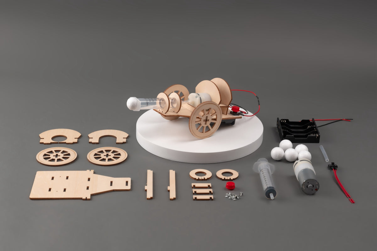 Kitsville Air Cannon DIY Kit – Wooden STEM Building Kit for Kids 8+