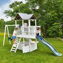 Load image into Gallery viewer, Avenlur Craftsman - Eco-Friendly Wooden Modern Backyard Outdoor Swing Set