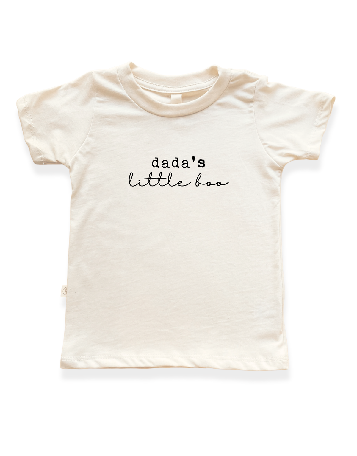 Dada’s Little Boo Organic Cotton Kids T-Shirt – Short Sleeve, 2T–12Y
