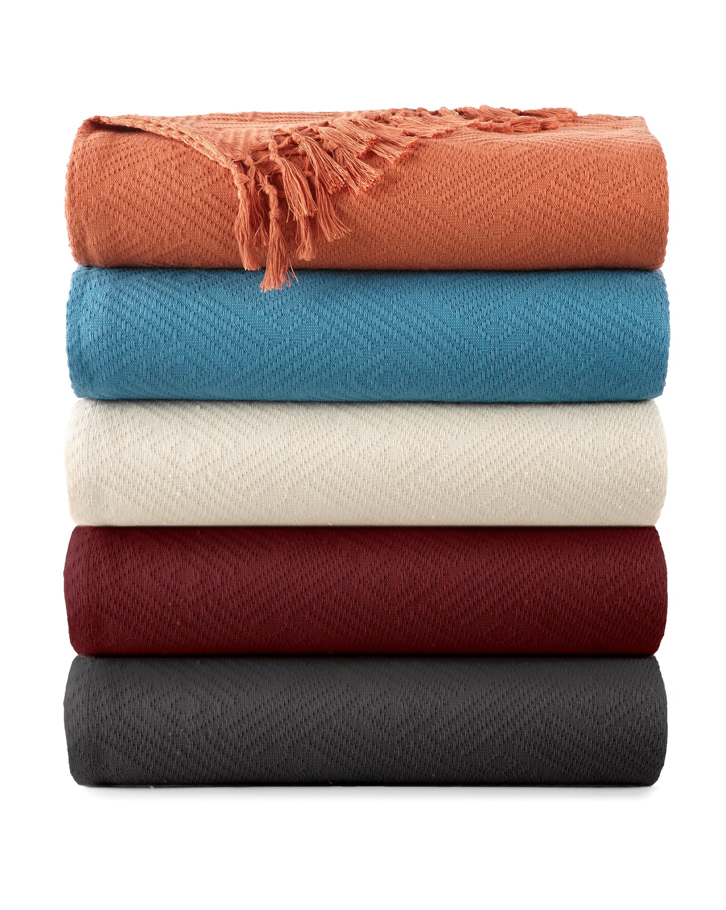 Diamond Jacquard Throw Rust