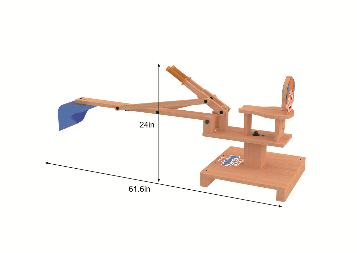 Avenlur Blippi Excavator: Wooden Sustainable Ride-On Sandbox Toy with 360° Swivel for Toddlers