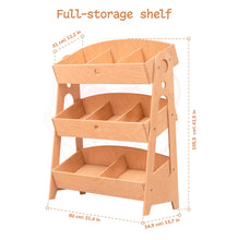 Load image into Gallery viewer, Wood and Hearts Eco-Friendly Natural Wooden Montessori Toy Storage Organizer