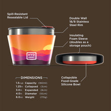 Load image into Gallery viewer, HYDAWAY Collapsible Insulated Food Grade Silicone Bowl | 1.5 Cup