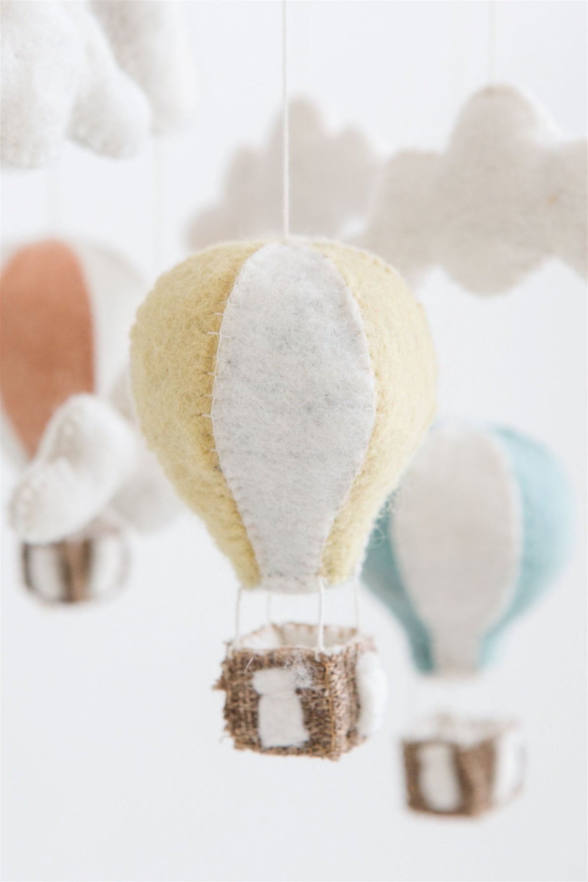 Nivas Hot Air Balloon Crib Mobile – Handmade Wool Felt Nursery Mobile