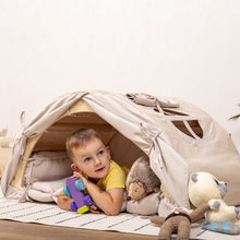 Load image into Gallery viewer, Wood and Hearts Eco-Friendly Wooden Large Montessori Climbing Arch with Cushion or Tent